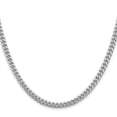thumbnail image 3 of Auriga Fine Jewelry 925 Sterling Silver Rh-plated 5 mm Domed w/ Side Diamond-cut Curb Chain Necklace for Women 20", 3 of 6