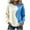 #370-Light Blue, variant on AUNVITO Women's Color Block Sweatshirt Round Neck Raglan Long Sleeve Loose Fit Casual and Trendy