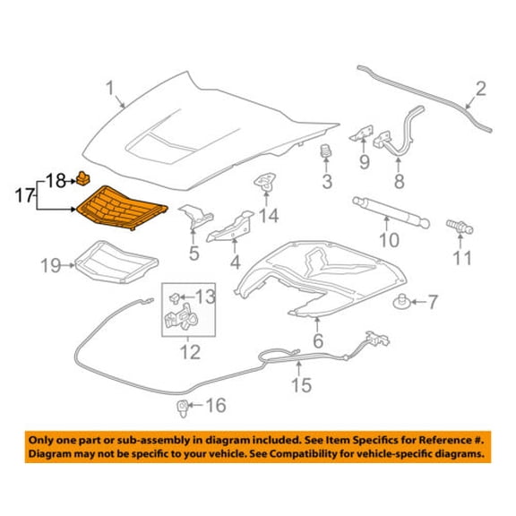 Chevrolet GM OEM 14-18 Corvette Hood-Air Vent 23443956