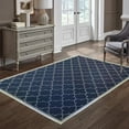 thumbnail image 4 of 2' X 4' Navy Geometric Stain Resistant Indoor Outdoor Area Rug, 4 of 10
