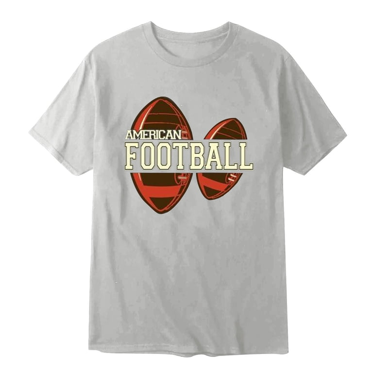 Mens Plus Size T-Shirts Football Printed Crew Neck Short Sleeved T