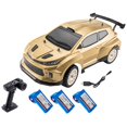 thumbnail image 3 of Coche de carreras RC de drifting a escala 1:12 con faros delanteros y control remoto giroscópico mini. Tres baterías de oro, 3 of 9