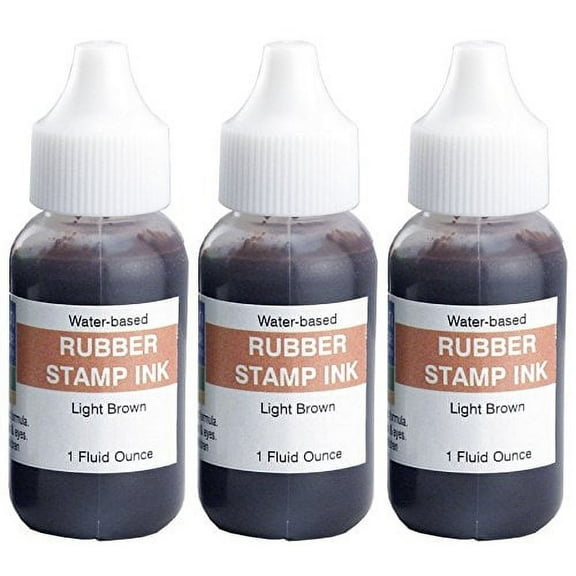 Infusion Stamp Ink Refill Bottles, 1-Ounce, 3-Pack, Light Brown