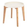 thumbnail image 4 of SAFAVIEH Charlen Outdoor Patio Round Side Table, Natural/Beige, 4 of 7