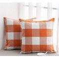 thumbnail image 2 of Fall Pillow Covers Buffalo Check Plaid Throw Pillow Covers Farmhouse Decorative Square Pillow Cover Case Cushion Pillowcase 18x18 inches for Home Decor Sofa Orange and White 4PCS, 2 of 8