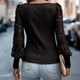 thumbnail image 4 of Blusa de manga larga con cuello redondo informal a la moda para mujer Fridja  bvmnju2624, 4 of 4