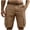 Khaki #010, variant on Men's Cargo Shorts Quick Dry Lightweight Knee Length Bermuda Shorts with Pockets Elastic Waist Work Hiking Short, 2XL