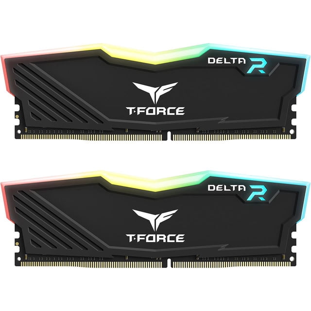 Team T-Force Delta RGB 16 Go (2 x 8 Go) 288 Broches RAM PC DDR4 3200 (PC4 25600) Mémoire de Bureau Modèle TF3D416G3200HC16FDC01