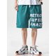 thumbnail image 3 of Pantalones cortos casuales con estampado de letras de verano para hombre, pantalones cortos holgados de moda de calle alta, pantalones cortos Y2K nuevos de 2023, pantalones cortos para gimnasio, balon, 3 of 5