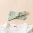 thumbnail image 5 of Girl Clothes Rib Knit Romper Daisy Print Pants Headband Baby Clothes for Girls 0 3 6 12 18 24 Months, 5 of 9