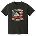 thumbnail image 3 of Bass-ically Unstoppable Fishing Shirt, Patriotic Bass Fisherman Tee, Funny American Flag Fishing T-Shirt Gift for Men, 3 of 7