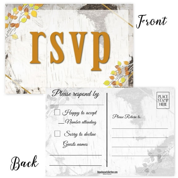 RSVP Response Cards for Events – 4×6 inches, 40 Postcards – B17077