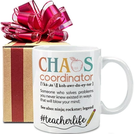 

Chaos Coordinator Coffee Mug Gifts for Teacher Women Appreciation Gifts for Teacher Graduation Gift Thank You Gifts from Students Back To School Gifts for Teacher Teacher Birthday Gifts