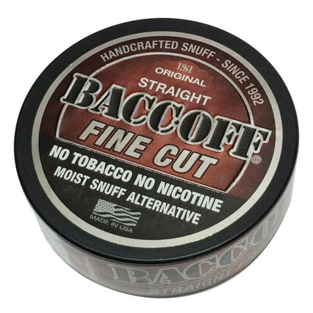 Bacc Off Original Straight Fine Cut - Smokeless Tobacco Snuff Alternative - No Tobacco & No