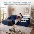 thumbnail image 5 of 96" L-Shaped Sectional Couches for Living Room, Modular Cloud Couch with Chaise, Corduroy Deep Seat Boneless Sofa, No Assembly, Blue, 5 of 7