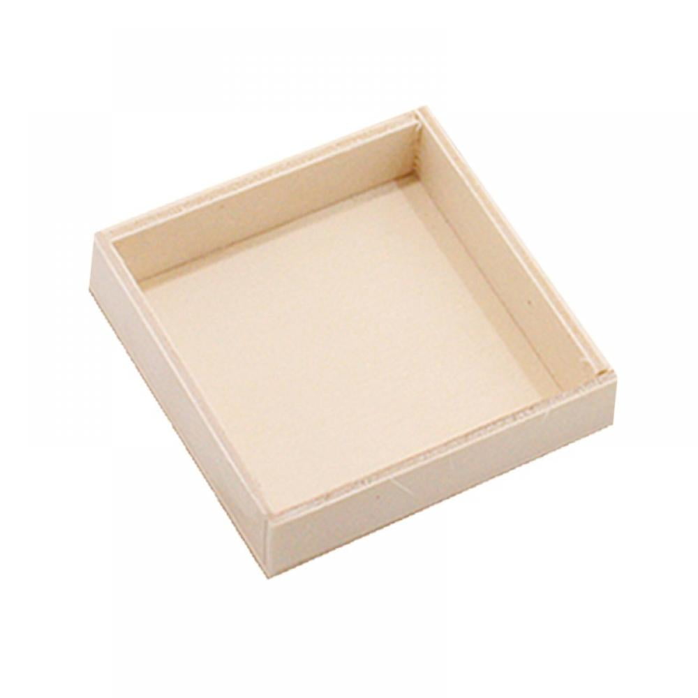 Wood Tray/Wooden Trays Square Serving Boxes with Handles Unfinished