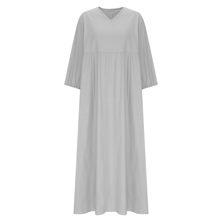 midi dress for women summer Linen Blend Midi Shirt Dress  Neutral Summer Dress M
