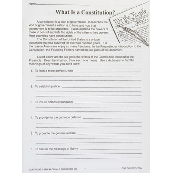 Pre-Owned The Constitution Reproducible Workbook, 9781557085344, 155708534X, Paperback,