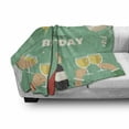 thumbnail image 3 of Champagne Soft Flannel Fleece Throw Blanket, Happy Birthday Greeting Party with Balloons and People Holding Drinks Cartoon, Cozy Plush for Indoor and Outdoor Use, 50" x 70", Multicolor, by Ambesonne, 3 of 6