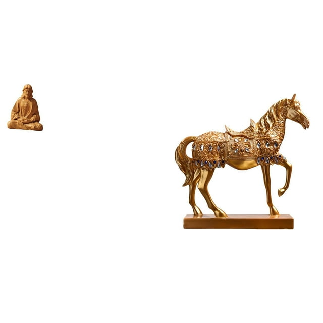 Figura de caballo del Corazón de Jesús, escultura coleccionable de animal de resina grabada para decoración de pasillo, dormitorio, oficina y
