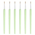 thumbnail image 1 of Pinceles de Detalle Miniatura Uxcell, Pinceles Pequeños de Punta Redonda de 12mm para Pintura de Modelos Finos, Arte, Cara, Pintura Acrílica, Óleo, Acuarela (Verde, Paquete de 6), 1 of 6
