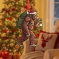 thumbnail image 4 of ViciArt Sasquatch Ornament – Santa Hat with Lantern and Backpack, Christmas Tree Decor, 4 of 4