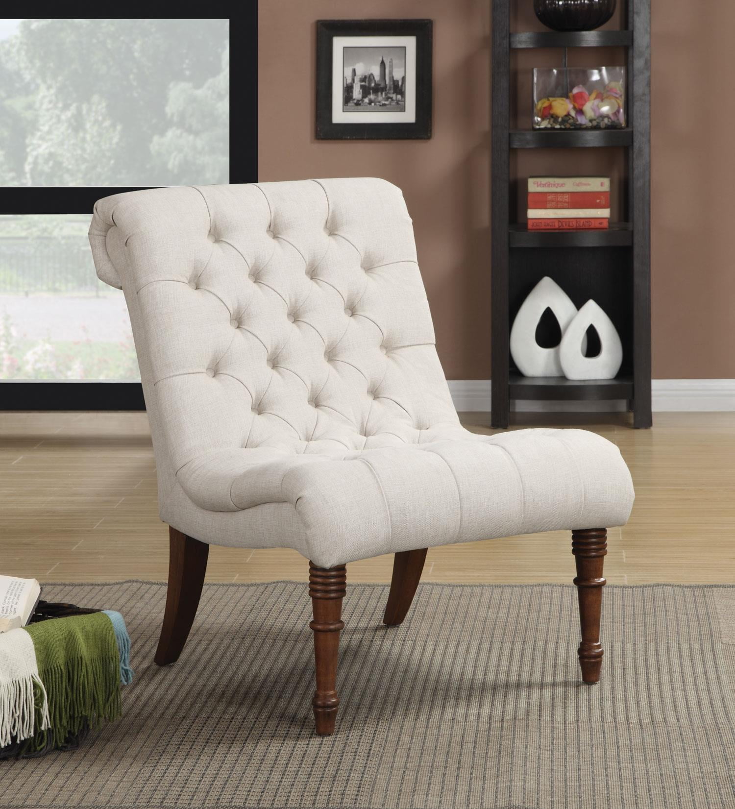 Coaster Linen Sleek Accent Chair White Walmartcom - coaster linen sleek accent chair white walmartcom -