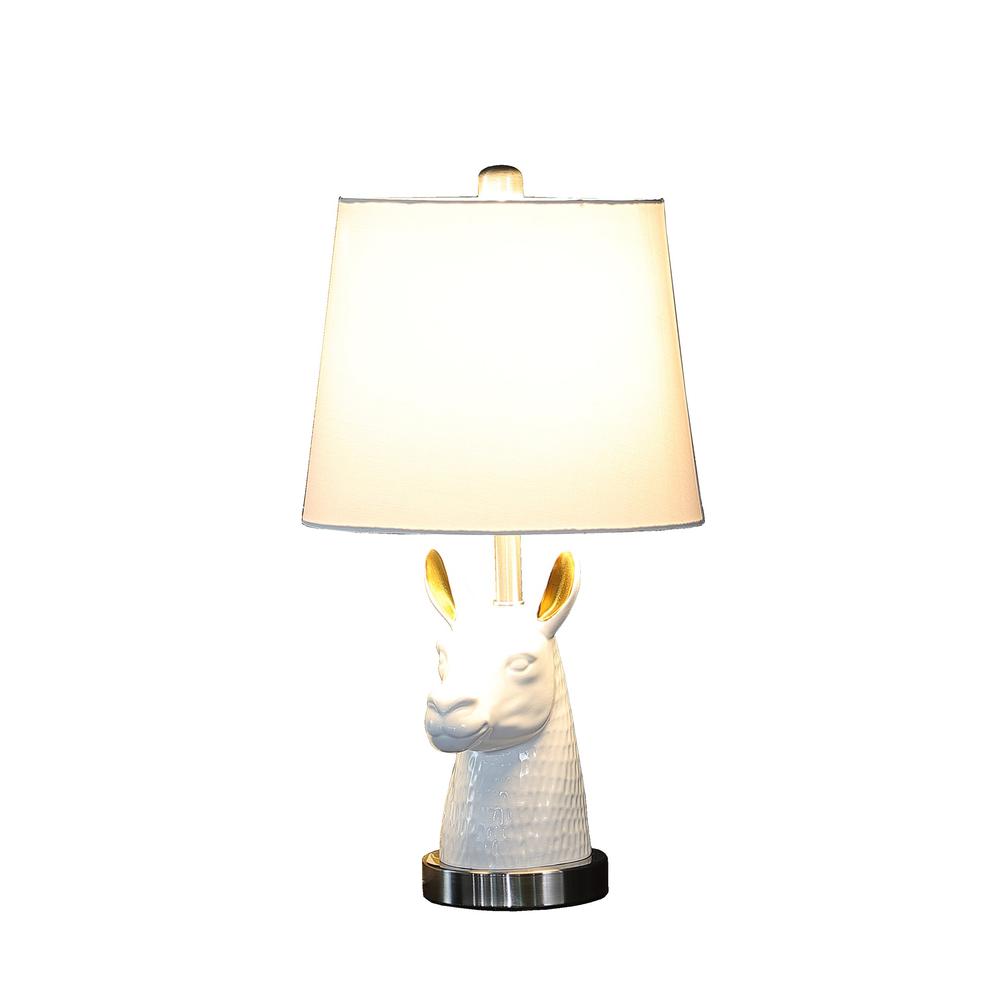 HomeRoots 468774 21 in. Llama Table Lamp, White & Gold - image 2 of 4
