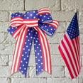 thumbnail image 2 of Nmdmisc Patriotic Ribbon Bows for Wreaths,Non-woven Fabric Red White Blue Stars Stripe Bow for 4th of July,Independence Day,Memorial Day,Veteran's Day,Front Door Decoration, 2 of 4