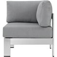 thumbnail image 3 of Silver Gray Shore Outdoor Patio Aluminum Corner Sofa EEI-2264-SLV-GRY, 3 of 4