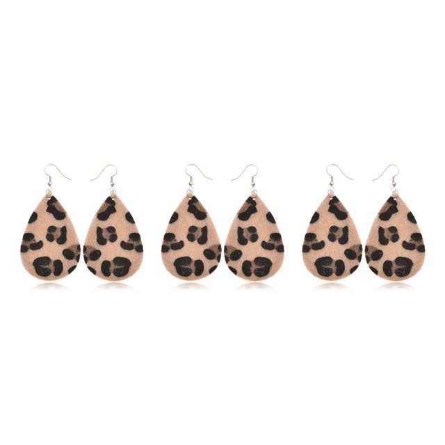 Sonducket 1 par de pendientes con estampado de leopardo geométrico de piel sintética adornos de joyería de moda accesorio de moda para mujeres y niñas Type1 NO1 Sonducket CBP233689