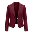 thumbnail image 5 of Sahpxhe Blazers for Women Business Casual Long Sleeve Lapel One Button Cropped Blazer Work Meeting Tailored Suit Jacket Red XL, 5 of 9