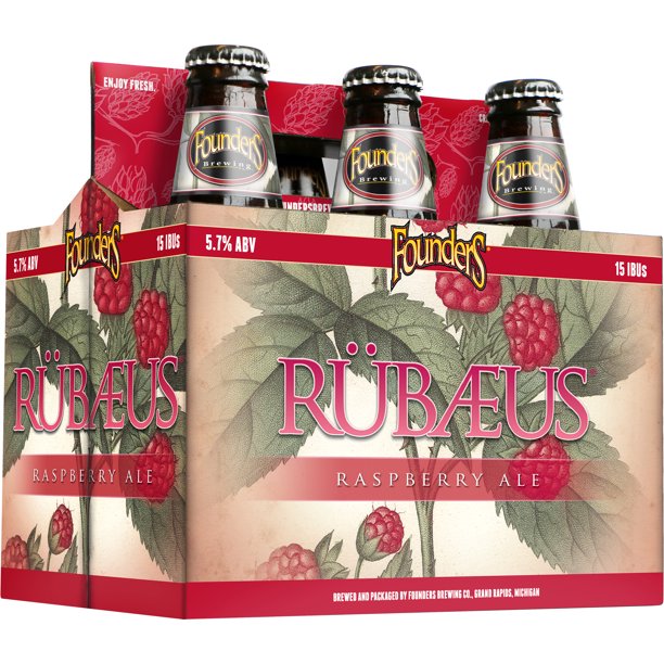 Founders Rubaeus Raspberry Ale, 6 pack, 12 fl oz cans