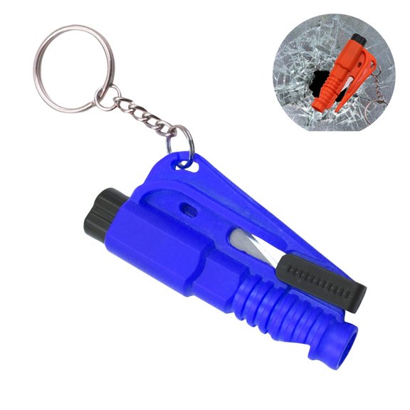 Portable Car Emergency Window Breaker Keychain Multifunctional Survival Tool with Seatbelt Cutter Whistle, Mini Compact Safety Escape Tool for Vehicle Accident Rescue