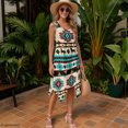 thumbnail image 4 of HELLHERO Asymmetric Beach Long Dress, Geometric Animal Pattern Round Neck Summer Sleeveless Dress, Side Pockets Non-Fade Sleeveless Sundress for Shopping Dating, 4 of 8
