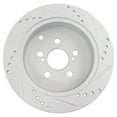 thumbnail image 3 of TRQ Performance Drilled Slotted Rotor & Metallic Brake Pad Rear Kit w/Chemicals BKA16308, 3 of 8