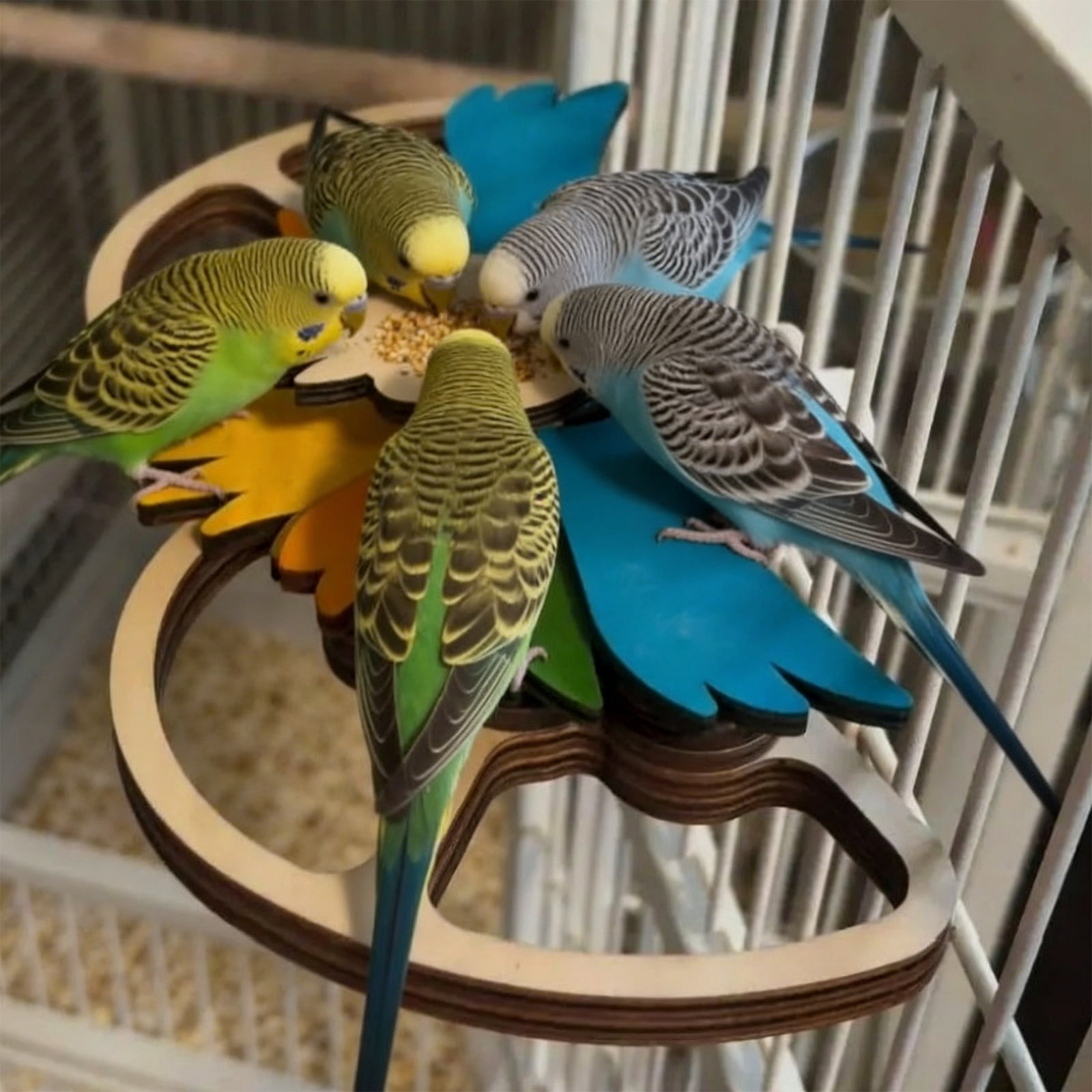 Wooden Bird Foraging Toy Puzzle Feeder Interactive Pet Training Toy Treat Dispenser Activity Enrichment Puzzle Toy for Cage Birds Mental Stimulation Daily Play Exercise Feeding Entertainment Tool