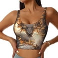 thumbnail image 2 of Picia Golden Horned White Dragon Sports Bra for Women,Padded Strappy Sports Bras Medium Support Yoga Bra with Removable Cups,Running Yoga Bra-Large, 2 of 9