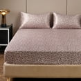 thumbnail image 4 of ANMINY Satin Sheets Twin Silk Sheets Pink Leopard Bed Sheet Set Deep Pocket Bed Flat Fitted Sheet, 3-Pieces, 4 of 9