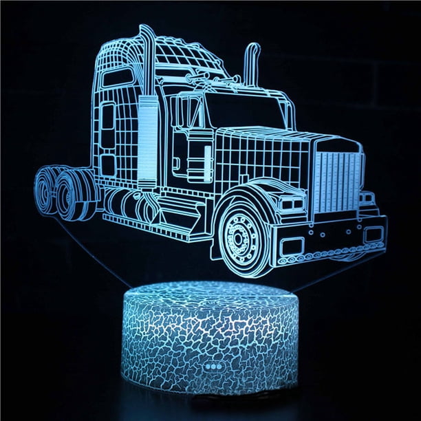 Lámpara LED de ilusión LED 3D con luz nocturna, vehículos todo terreno, anime
