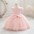 thumbnail image 2 of IDOPIP Baby Toddler Flower Girl Dress Lace Tulle Birthday Pageant Gown 1-5 Years 3D Flowers Formal Dress Toddler Wedding Guest Dress Baby Girl First Birthday Party Princess Baptism Dresses, 2 of 8