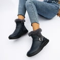 thumbnail image 5 of ATENAR Womens Boots,Fur Boots,Comfortable,Warm,Slip on,Solid,PU,Dark Blue,(US:7.5), 5 of 9