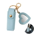 thumbnail image 5 of Lipstick Clip Keychain Pendant with Mirror Imitation Leather Lip Gloss Holder Heart-Shaped Pendant Alloy Key Ring, 5 of 8