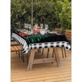 thumbnail image 2 of Outdoor Tablecloth with Umbrella Hole and Zipper, Christmas Tree Rectangle Table Cloth 60x84 Inch Waterproof Tablecloth, Black Buffalo Plaid Xmas Trees Picnic Table Cover for Patio Camping, 2 of 7