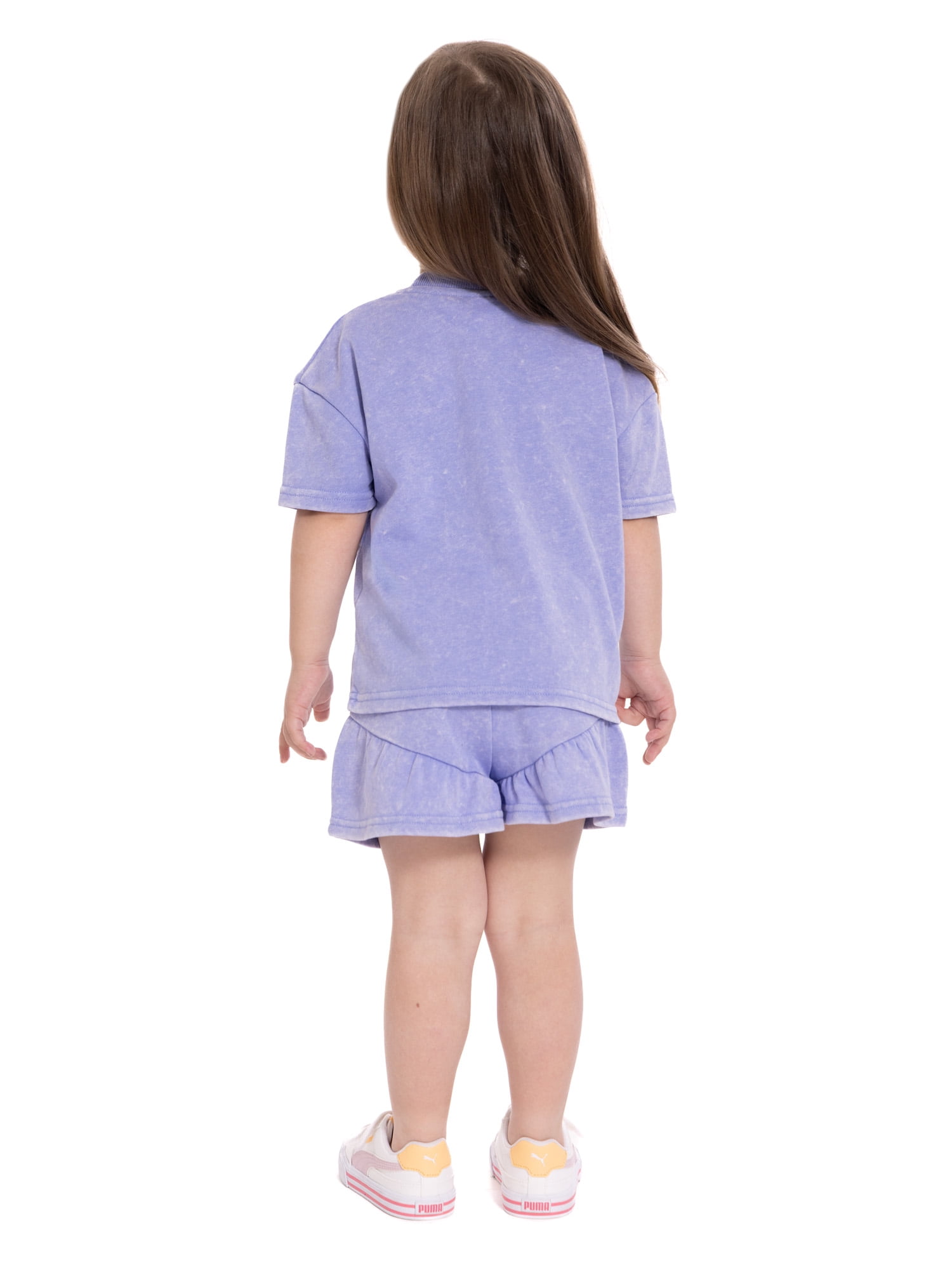 Bluey Toddler Girls' Short Sleeve Graphic Tee and Matching Ruffle Shorts Set, 2-Piece, Sizes 12M-5T