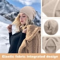 thumbnail image 3 of Gorro de punto holgado de cachemira para mujer en invierno Gorro de punto de lana suave y cálido para mujer, 3 of 7