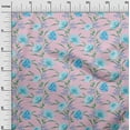 thumbnail image 2 of oneOone Polyester Lycra Fabric Watercolor Leaves & Peony Floral Decor Fabric Printed BTY 56 Inch Wide, 2 of 4