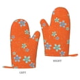 thumbnail image 2 of ZNDUO Kitchen Oven Gloves, Durable Heat Resistant Oven Gloves with Quilted Liner Non-Slip Textured Grip Perfect for BBQ, Baking, Cooking and Grilling, Orange Line Floral, 2 of 8