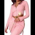 thumbnail image 2 of Sudadera con Capucha y Cremallera para Mujer, Chaqueta Tipo Cárdigan Corto, Sudadera con Capucha, Top Informal de Larga. Rosa L, 2 of 8