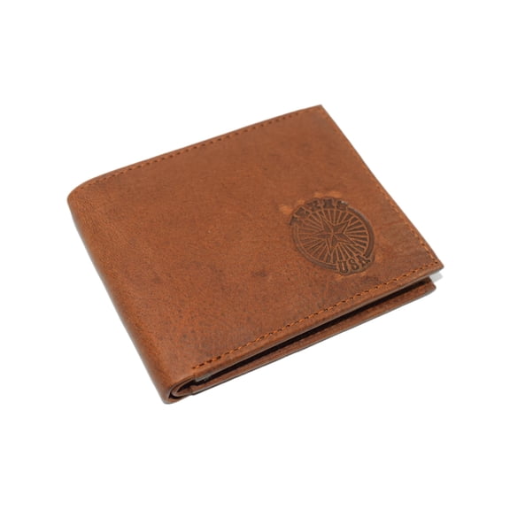Texas Men's RFID Blocking Genuine Leather Lone Star State Bifold Trifold Wallets for Men Bifold